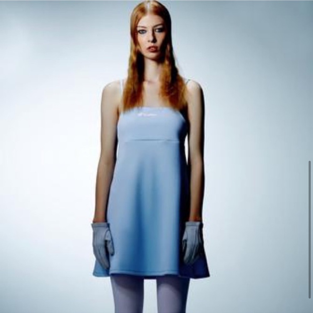 Zara x lotto collaboration dress powder baby blue size M coquette trendy tennis - Picture 2 of 6
